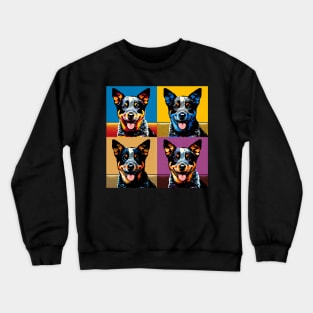 Pop Retro Australian Cattle Art  - Cute Puppy Crewneck Sweatshirt